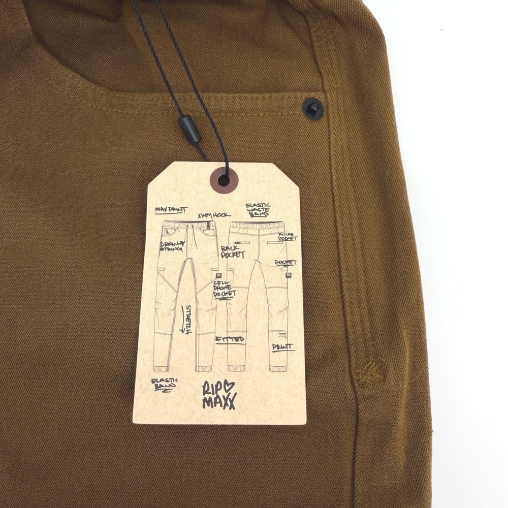 Flag Nor Fail Goat Jogger Pants Mens L Brown Canvas Cargo Utility Streetwear NEW - Picture 9 of 16